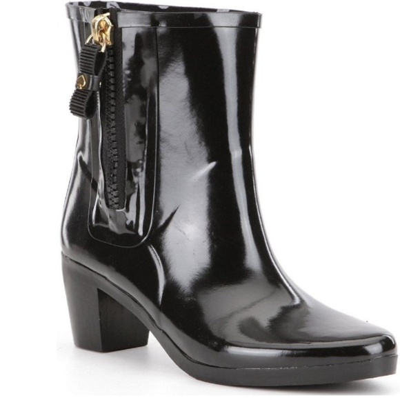 kate spade Shoes - NWOB Kate spades Heeled Rubber Rain Boots Black